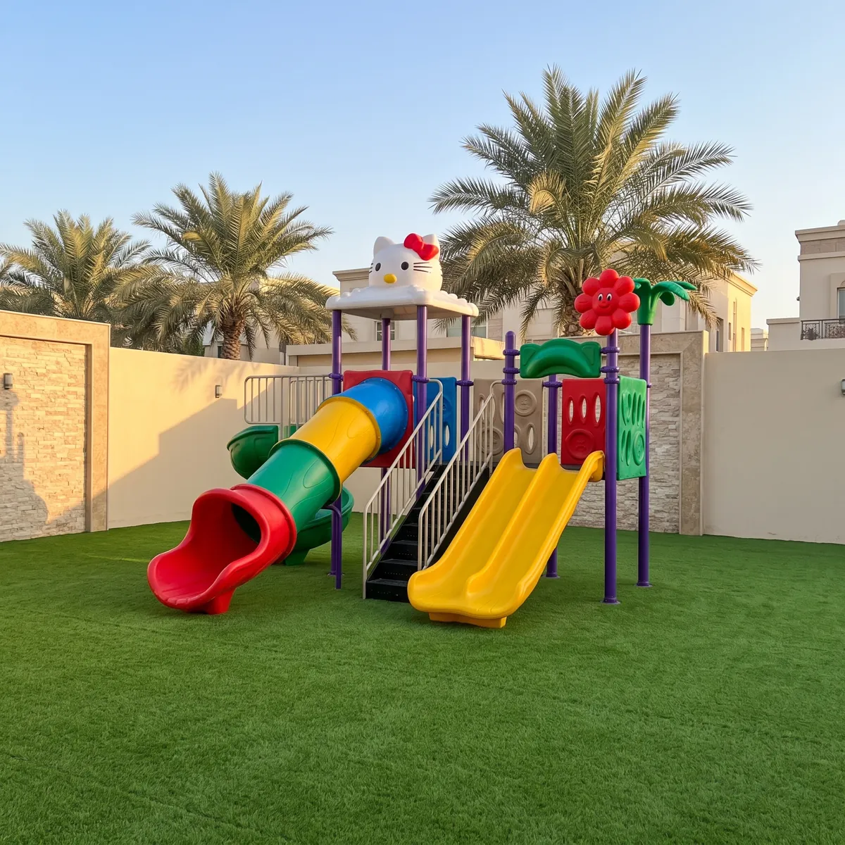 ملعب القطة مع زحليقة أنبوب