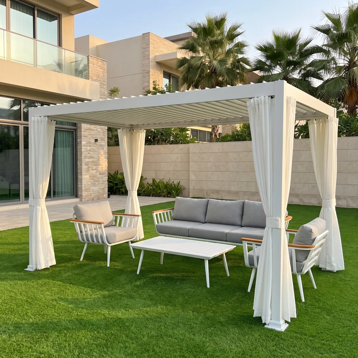برغولا ألمنيوم مع ستاير (بدون الجلسة)